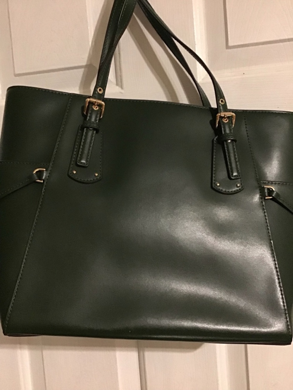 Classic Green Leather Tote Handbag
